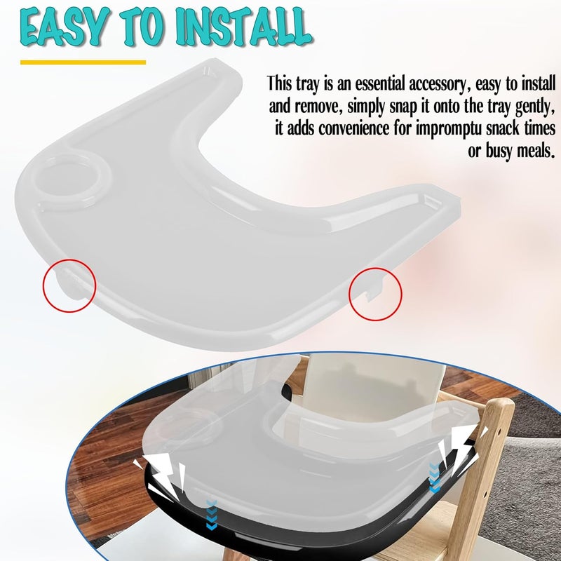 LuQiBabe High Chair Tray Cover Compatible with Stokke Tripp Trapp Chair with Cup Holder - Smooth Surface and Strong Suction - Made with Food-Safe Plastic (BPA BPS BPF Lead Phthalate Free) - Clear - Image 2